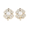 UV Plating Alloy Pendants, with Rhinestone, With ABS Pearl,Lead Free & Cadmium Free, Clover, Clover, 19x16x6mm, Hole: 2mm
