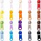 Plastic Zipper Slider, Garment Accessories, Oval, Mixed Color, 3.6x1.1x1.1cm, 17 colors, 76pcs/set