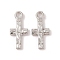 CCB Plastic Pendants, Cross, Platinum, 22x10x2.5mm, Hole: 2.3mm