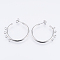 Non-Tarnish 304 Stainless Steel Stud Earring Findings, Half Hoop Earrings, with Loop, Stainless Steel Color, 32x33.5x2mm, Hole: 2mm, Pin: 0.8mm