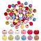 72Pcs 12 Colors Polyester European Beads, Large Hole Beads, Round, with Iron Core, Mixed Color, 14.5x13.5mm, Hole: 4mm, 6pcs/color