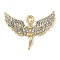 Alloy Rhinestone Pendants, Angel Charms, Lead Free & Cadmium Free, Golden, 19x25.5x3mm, Hole: 1.7mm