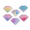 Transparent Resin Cabochons, with Paillette, Diamond, 20.5x27x7mm