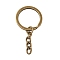 Iron Split Key Rings, with Chains, Antique Bronze, 48mm