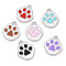 Alloy Enamel Pendants, Cat Paw Print Charm, Platinum, Mixed Color, 17.5x15x1mm, Hole: 1.8mm
