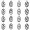 20Pcs 4 Style Tibetan Style Alloy Pendants, ST. FRANCIS OF ASSISI MEDAL, Oval, Cadmium Free & Lead Free, Antique Silver, 25~25.5x15.5~16x2~2.5mm, Hole: 1.5mm, 5pcs/Style
