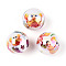 Ocean Theme Printed Opaque Acrylic Beads, Round, AB Color, Crab, 15.9mm, Hole: 2.8mm