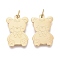 Ion Plating(IP) 304 Stainless Steel Pendants, with Jump Ring, Laser Cut, Bear, Golden, 16x10.5x0.8mm, Jump Ring: 4x0.6mm, 2.8mm Inner Diameter