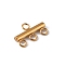 304 Stainless Steel Chandelier Component Links, 4 Loop Connector, Golden, 9x15x2.5mm, Hole: 2mm