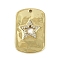 Brass Micro Pave Cubic Zirconia Pendants, Long-Lasting Plated, Cadmium Free & Lead Free, Rack Plating, Rectangle & Star, Real 18K Gold Plated, 27x17x2mm, Hole: 1.4mm