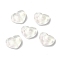 K9 Glass Cabochons, with Glitter Powder, Heart, White, 6.4x8x2.9mm