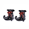 Resin Cabochons, Halloween Boots, Black, 25x21.5x7mm