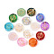 Baking Paint Transparent Glass Beads, Flat Round, Golden Metal Enlaced, Mixed Color, 13x4~4.5mm, Hole: 1.4mm