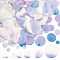 340Pcs 7 Style Iridescent PVC Paillette/Sequins Pendants, Flat Round, Ornament Accessories, Plum, 10~52x0.2mm, Hole: 1~1.4mm