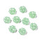 Spray Painted Glass Beads, Imitation Jade, Clover, Light Green, 10x10x5mm, Hole: 1mm