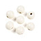 Painted Natural Wood Beads, Round, Old Lace, 16mm, Hole: 4mm