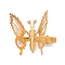 Iron Alligator Hair Clips, Vintage Decorative Hair Accessories, Moving Butterfly, Golden, 38x19x1mm, Fit For 1.6mm Rhinestone
