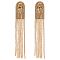 2Pcs Fashionable Alloy Tassel Epaulettes, Detachable Shoulder Badge, with Pin, Garment Accessories, Light Gold, 293mm
