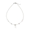 Natural Pearl Pendant Necklace with Glass Beaded Chains, Clear, 16.61 inch(42.2cm)