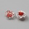 Camellia Transparent Resin Cabochons, with Sequins inside, Nail Art Decoration Accessories, Red, 7.5x3.5mm