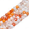 Opaque Glass Beads Strands, Imitation Jade Glass, Faceted Rondelle, Dark Orange, 3x2mm, Hole: 0.8mm, about 115~125pcs/strand, 34~35cm