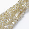 Electroplate Glass Beads Strands, Pearl Luster Plated, Triangle, Faceted, Pale Goldenrod, 4.5x6x4.5mm, Hole: 0.5mm, about 85~90pcs/strand, 12.6 inch(32cm)