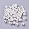 ABS Plastic Imitation Pearl Round Beads, White, 6mm, Hole: 1mm