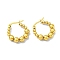 Ion Plating(IP) 304 Stainless Steel Round Beaded Hoop Earrings, Golden, 22x5mm