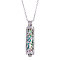 1Pc 304 Stainless Steel Tree of Life Hollow Column Pendant Pet Urn Ashes Necklaces, Rainbow Color, 21.38 inch(54.3cm)