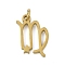 316L Surgical Stainless Steel Pendants, Constellation Charms, with Jump Ring, Golden, Virgo, 14.5x10.5x1.5mm, Hole: 2.5mm