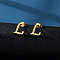 201 Stainless Steel Stud Earrings, Golden, Letter L, 10x10mm