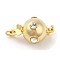 Rack Plating Brass Box Clasps, with Crystal Rhinestone, Ball, Long-Lasting Plated, 1-Strand, 2-Hole, Real 18K Gold Plated, 14x8.5mm