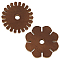 2Pcs 2 Styles Wood Bracelet Knitters, Bracelet Braiding Disk, Flower, Coconut Brown, 8~8.45x1.1cm, Inner Diameter: 1.2cm, 1pc/style