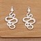 Alloy Pendants, Snake Charms, Platinum, 42x25mm