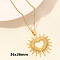 304 Stainless Steel Heart Pendant Necklaces for Men and Women, Real 18K Gold Plated, 15.75 inch(40cm), Pendant: 36x36mm