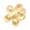 Flower Alloy Open Cuff Rings for Women, Golden, Inner Diameter: adjustable, Flower: 27.5X29mm