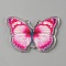Printed Acrylic Pendants, Butterfly Charm, Deep Pink, 27.5x39.5~40x2mm, Hole: 1.8mm