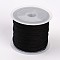 Nylon Jewelry Round Thread, with Nylon Wire inside, Black, about 0.8mm in diameter, about 32.8 yards(30m)/roll