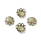 Ion Plating(IP) 304 Stainless Steel Flower Fancy Bead Caps, Multi-Petal, Antique Bronze, 10x9x4.5mm, Hole: 1mm