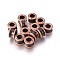 Tibetan Style Alloy European Beads, Large Hole Beads, Barrel, Red Copper, 8x5.5mm, Hole: 4mm