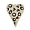 Brass Micro Pave Cubic Zirconia Pendants, Emanel Leopard Heart, Rack Plating, Long-Lasting Plated, Lead Free & Cadmium Free, Real 18K Gold Plated, 29x22x4mm, Hole: 1.6mm