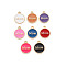 Mother's Day Alloy Enamel Charms, Cadmium Free & Lead Free, Light Gold, Flat Round with Mom, Mixed Color, 14.5x12x2mm, Hole: 1.4mm