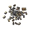 2-Hole Opaque Glass Seed Beads, Antique Style, Rectangle, Black, 5x2.5x2mm, Hole: 0.7mm