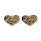 Ion Plating(IP) 304 Stainless Steel Black Enamel Pendants, Heart Charm, Real 18K Gold Plated, 12.5x17x1.5mm, Hole: 1mm