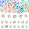 50Pcs Opaque Resin Charms, Flower, with Alloy Pistil, AB Color Plated, Silver, 9x7mm, Hole: 1.6mm