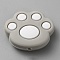 Cat Paw Print Food Grade Eco-Friendly Silicone Focal Beads, Silver, 23.5x28x8.5mm, Hole: 2mm