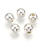 ABS Plastic Beads, Round, Silver Color Plated, 5.5~6x5~5.5mm, Hole: 1.5mm, about 5000pcs/500g