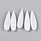 Natural White Jade Pendants, Teardrop Charms, 34~36x10~10.5x4.5~5.5mm, Hole: 0.8~1.2mm