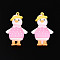 PVC Cartoon Duck Doll Pendants, for Keychains, Pearl Pink, 62x39x24mm, Hole: 3mm