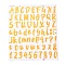 Number & Alphabet & Sign PVC Waterproof Self-Adhesive Sticker, for Gift Cards Decoration, Orange, 21.5x18.5x0.02cm, Tags: 5~26x5~20mm, 72pcs/sheet